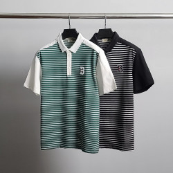 BURBERRY 버버리 B자수 스트라이프 반팔 카라티