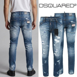 DSQUARED2 디스퀘어드2 DSQ 패치 데미지 디스 슬림 일자진
