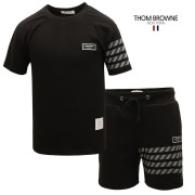 THOM BROWNE 톰브라운 4바 반팔 & 반바지 세트