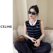 CELINE 셀린느 민소매 배색 펀칭조끼 3COLOR