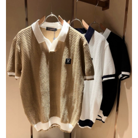 LOUIS VUITTON 루이비통 LV 래더패치 배색PK 반팔티 3COLOR