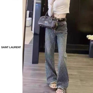 SAINT LAURENT 세인트로랑 헤짐 자수 데님팬츠