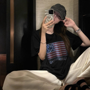 CHROME HEARTS 크롬하츠 아메리칸 플래그 반팔티셔츠