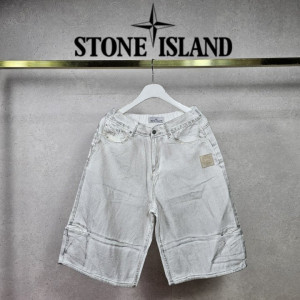 STONE ISLAND 스톤아랜드 핸드워싱 버뮤다 데님팬츠