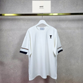 AMI 아미 배색 밴딩 반팔티 2COLOR