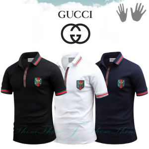 GUCCI 구찌 타이거 자수 반팔 카라티