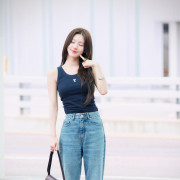 AMI 아미 코튼 골지 나시