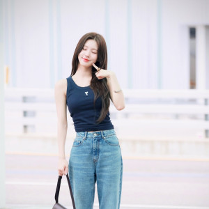 AMI 아미 코튼 골지 나시