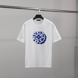 LOUIS VUITTON 루이비통 블루서클 코튼 반팔티