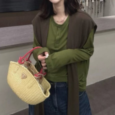 PRADA 프라다 드로스트링 라피아 스몰 토트백 1BA463 2COLOR