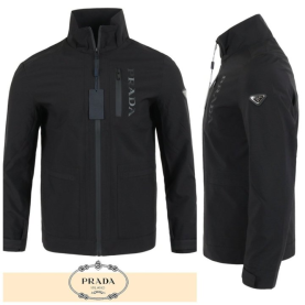 PRADA 프라다 클래식 레터링 윈드 블루종