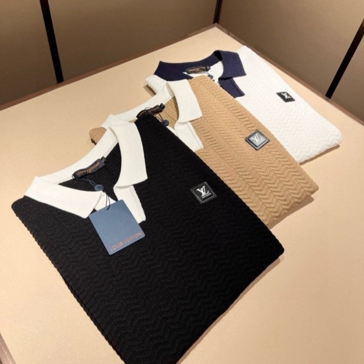 LOUIS VUITTON 루이비통 루이 레더패치 배색pk 니트 2COLOR