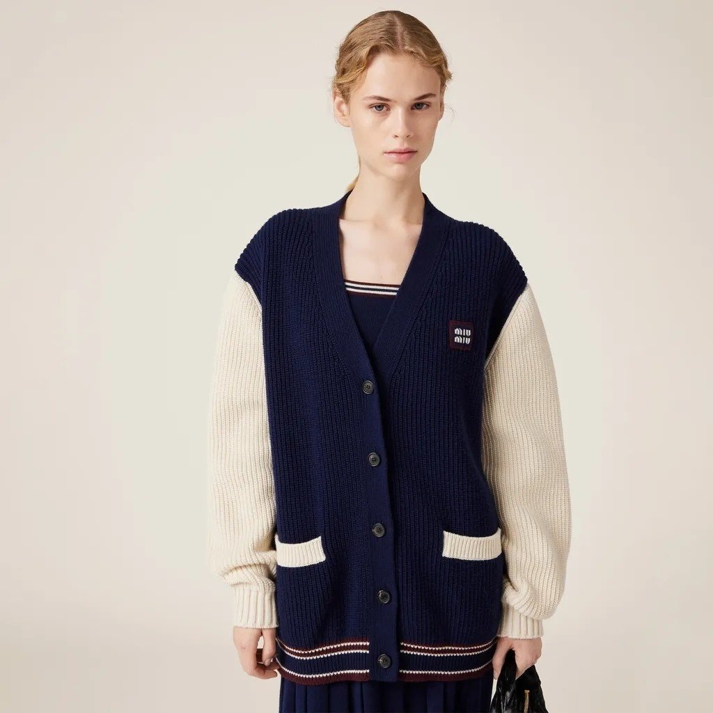 MIUMIU 미우미우 와펜 울캐시 가디건