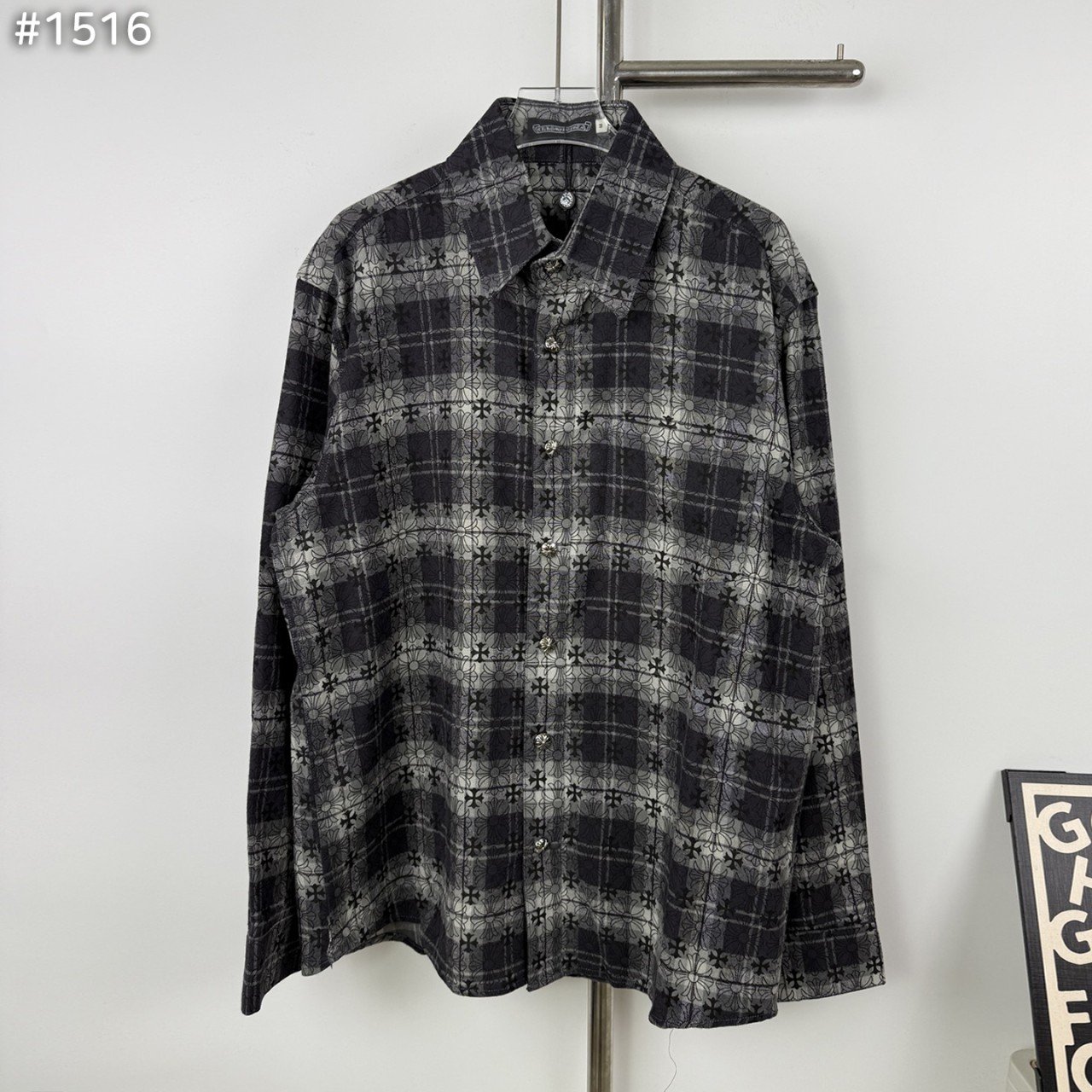 CHROME HEARTS 크롬하츠 크로스 포인트 플란넬 체크 셔츠