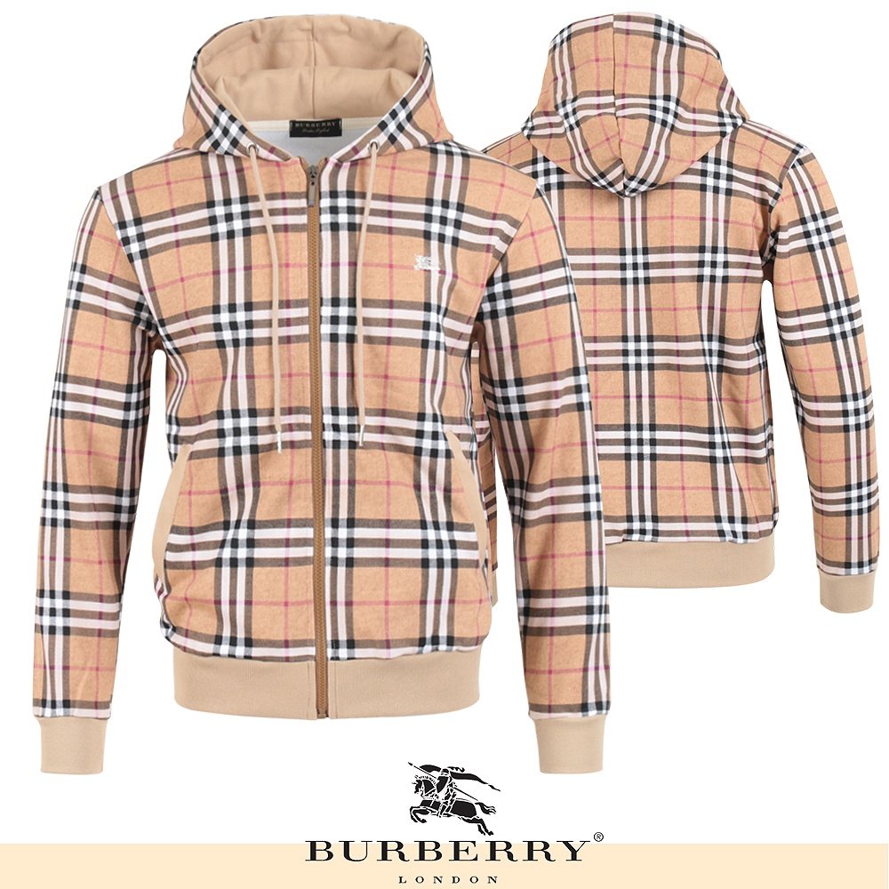 BURBERRY 버버리 기마 자수 체크 후드집업 2COLOR