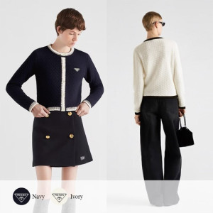 PRADA 프라다 트위드 가디건