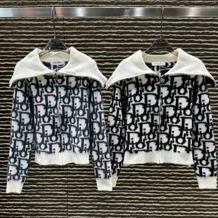 DIOR 디올 자카드 니트 집업 가디건