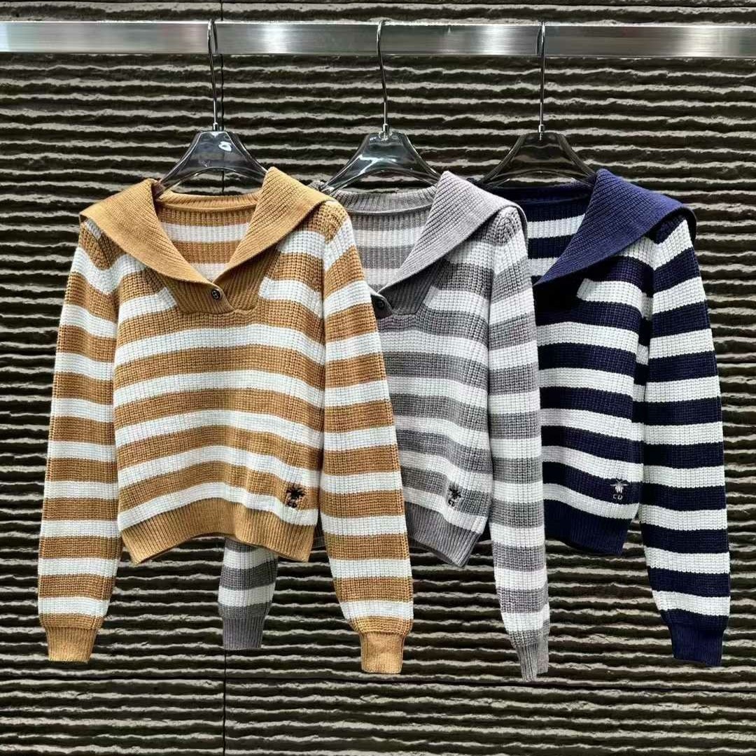 DIOR 디올 스트라이프 라펠 니트