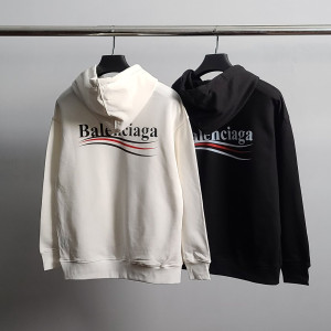 BALENCIAGA 발렌시아가 레드웨이브 코튼 후드티