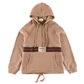 GUCCI 구찌 웹 앤 라벨 하프 집업 스웨트 셔츠