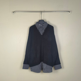 BALENCIAGA 발렌시아가 레이어드 셔츠 니트 2COLOR