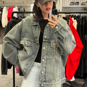 BALENCIAGA 발렌시아가 비즈 데님 자켓