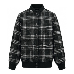 CHANEL 샤넬 트위드 울 숏 카라 체크 자켓