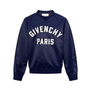 GIVENCHY 지방시 자수 패치 로고 나일론 스웨트 셔츠 　