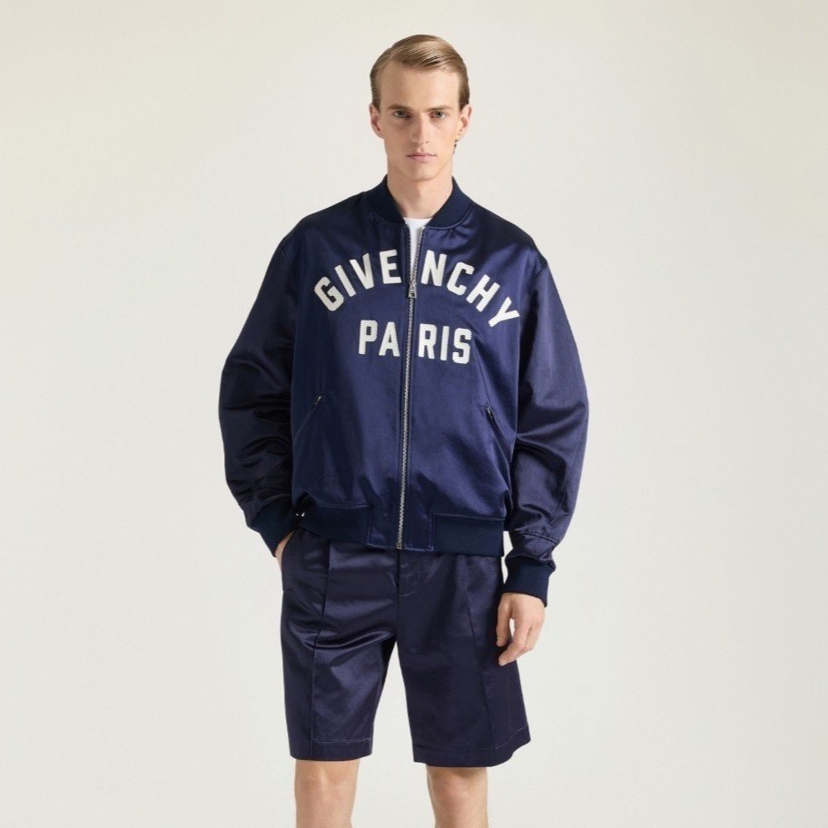 GIVENCHY 지방시 자수 패치 로고 보머 자켓