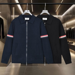 THOM BROWNE 톰브라운 밀라노 스티치 삼섬 스트라이프 암밴드 봄버 자켓