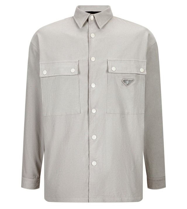 PRADA 프라다 메탈 플레이트 코듀로이 셔츠 2COLOR