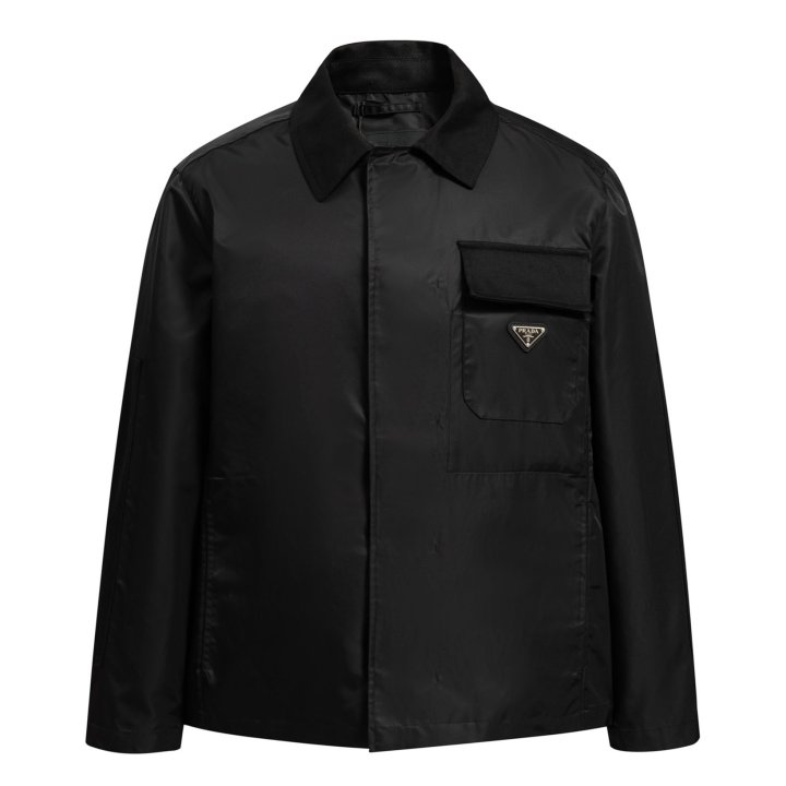 PRADA 프라다 메탈 플레이트 리나일론 코튼 자켓