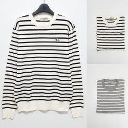 MAISON KITSUNE 메종키츠네 트리컬러 스트라이프 니트