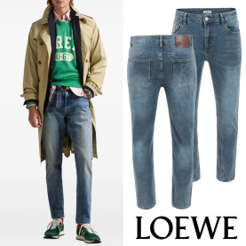 LOEWE 로에베 레터링 아나그램 스팟페인트 데님