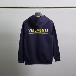 VETEMENTS 베트멍 옐로우로고 코튼 후드티
