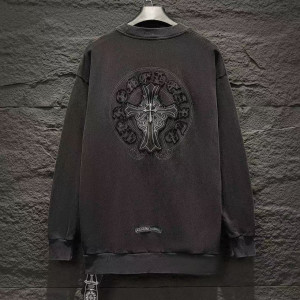 ●9월 판매 4위● CHROME HEARTS 크롬하츠 스틸 크로스 피그먼트 로고 맨투맨