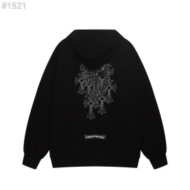 CHROME HEARTS 크롬하츠 대거 포인트 레더 크로스 후드 집업 자켓