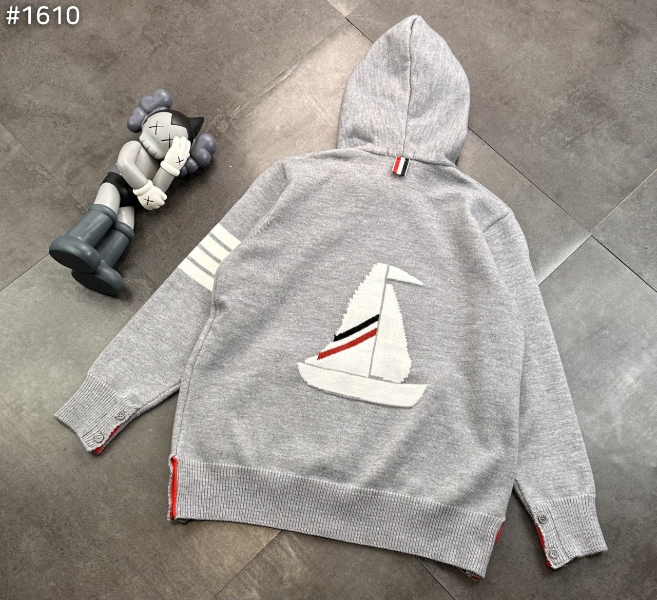 THOM BROWNE 톰브라운 4바 니트 세일러 보트 집업 후드