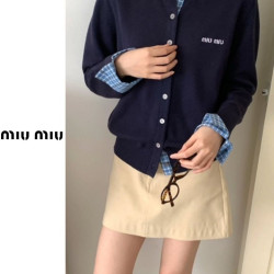 MIUMIU 미우미우 체크 레이어드 니트 2COLOR