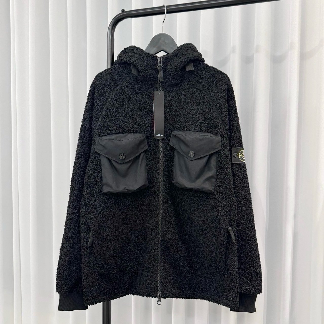 STONE ISLAND 스톤아일랜드 투포켓 플리스 후드집업