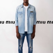 MIUMIU 미우미우 시그니처 워싱 연청 데님셔츠