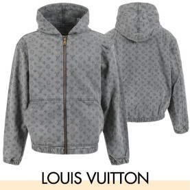 LOUIS VUITTON 루이비통 모노 블랙 데님 오버핏 자켓