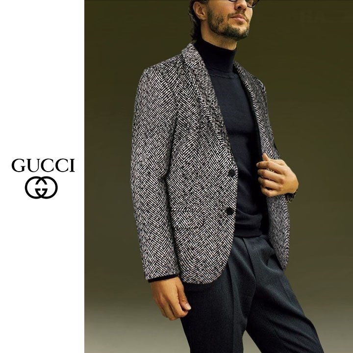 GUCCI 구찌 헤비 헤링본 블레이져