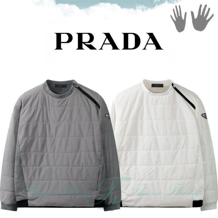 PRADA 프라다 사선 지퍼 패딩 맨투맨