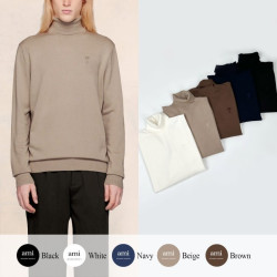 AMI 아미 드 꾀흐 까마이외 자수 터틀넥 니트