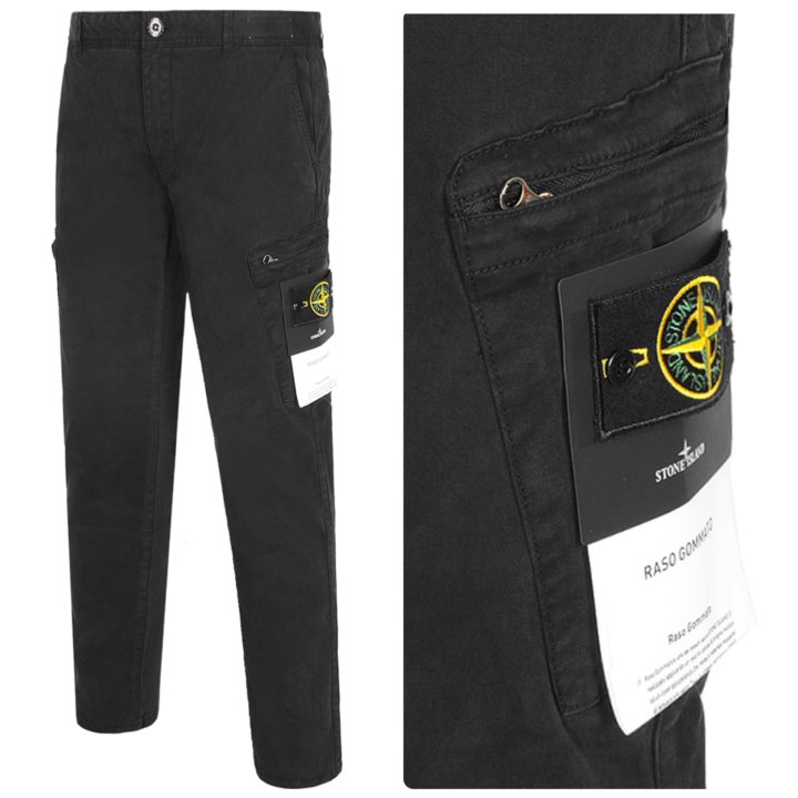 STONE ISLAND 스톤아일랜드 사선지퍼 코튼 카고 와펜 팬츠 2COLOR