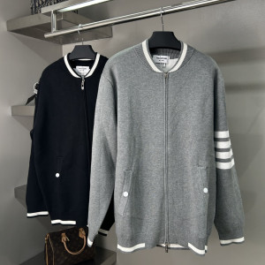 THOM BROWNE 톰브라운 캐시미어 사선 니트 집업