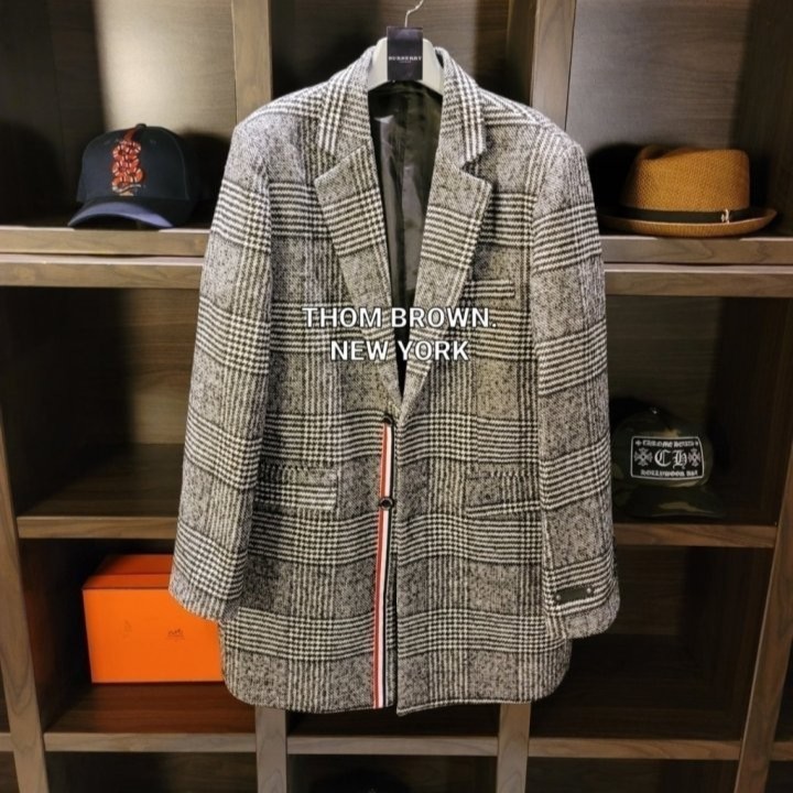 THOM BROWNE 톰브라운 시그니처 글렌 삼선 뉴 하프 코트