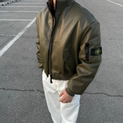 STONE ISLAND 스톤아일랜드 레더 봄버 자켓 2COLOR