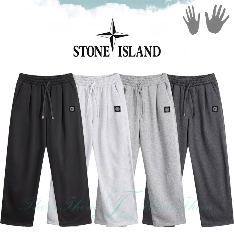 STONE ISLAND 스톤아일랜드 보아털 스웻 와이드 팬츠